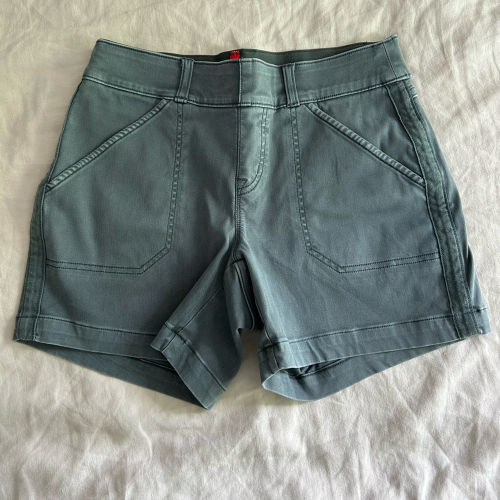 Spanx Twill Shorts 4in Hazy Blue Grey XS